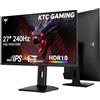 KTC Monitor Gaming 240Hz 27 Pollici | FHD@240Hz | Supporto regolabile | Pannello IPS rapido | Tempo di risposta 1ms (MPRT) | 350 cd/㎡, HDR | Adaptive Sync | 97% DCI-P3, 99% sRGB, ΔE＜2 | H27F7