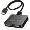 Splitter HDMI 1 In 4 Uscite, Duplica Lo Schermo Su 4 TV In Full HD 4K, Perfetto Per PS4/PS5 E Lettori Blu-ray, Plug-and-play, Alluminio