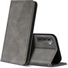 ZONNAVI Cover per Samsung Galaxy S21 Fe, Flip Custodia Pelle PU con [Slot Cart] [Supporto Stand] [Magnetica], Cover a Libro Portafoglio per Samsung Galaxy S21 Fe (Grigio)