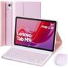 EHLCYS Custodia Con Tastiera Per Lenovo Tab M11 11 Pollici 2024 Modello (TB330FU/TB330XU) Con Mouse, QWERTY Tastiera Bluetooth Staccabile, Custodia Ultrasottile Con Staffa Bipartita Multi-Angolo,Rosa