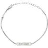 Breil, Collezione Urbancore, Bracciale Uomo in Acciaio con Pendente Rettangolare in Acciaio Lucido e Intaglio Esagonale, Chiusura a Moschettone, Lunghezza Regolabile 17-22 cm, Idea Regalo Uomo