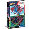 Clementoni - Puzzle per Bambini 104 Pezzi Fluorescente, per Bambini 6+ Anni, Illustrazione con Spiderman Marvel, Supereroi, Idea Regalo, Made in Italy, 33,5x23,5 cm, 27555