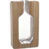 LEONARDO HOME AUTENTICO 039988 - Vaso decorativo rustico per fiori, 1 pezzo, design naturale, effetto elegante grazie agli elementi in legno, altezza 30 cm, multicolore