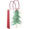 Talking Tables 8 sacchetti regalo in carta riciclabili con motivo albero di Natale, riutilizzabili, 18 cm