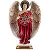 REGALOS LLUNA Metatrone Figura Angelo 60 cm. arcangelo Mattatron Metator tunica rossa Immagine Resina zoccolo