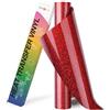 HTVRONT Rotolo di vinile HTV a trasferimento termico con glitter, 25,4 x 2,4 m, colore: Rosso glitterato HTV vinile per camicie, ferro su vinile per tutte le macchine taglierine facile da