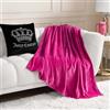 Juicy Couture, plaid in pelliccia sintetica, tinta unita, 127 cm x 178 cm, morbido, accogliente e dal glamour semplice, fucsia