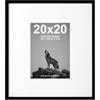 Americanflat Cornice portafoto da 20 x 20 cm, colore nero, utilizzabile come cornice per foto da 20 x 20 cm con passepartout o 50 x 50 cm senza passepartout, cornice portafoto sottile con copertura in