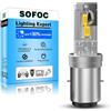 SOFOC BA20D Lampadina Led S2 500% Più Luminosa Dell'Alogeno Faro Anabbagliante Per Moto/Auto Giallo DC 12V-18V 60W 4000Lm Design Con Fascio Alto E Basso 1Pcs