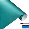 NewL 30cm x 150cm blu mare spazzolato acciaio inox metallico vinile foil foglio adesivo cromo opaco avvolgente auto Foil Sticker per mobili laptop motore