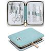 MR.GREEN Set manicure 10 in 1, set di tagliaunghie professionale per manicure, pedicure, attrezzi per la cura delle unghie, set portatile da viaggio per uomini e donne, con squisita custodia in pelle
