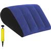 XoeLLe Cuscino Triangolare Viaggio Cuscino Gonfiabile Semplice Design Robusto Ideale per Sedersi e Sdraiarsi Posturale Ginocchia per Adulti Coppie Donne Incinte Viaggiatori Campeggiatori（Blu）