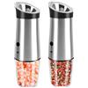 Braoses Macinapepe elettrico Set di 2 macina sale e pepe USB, funzionamento automatico Gravity, macina sale e pepe con luce a LED, meccanismo in ceramica (argento)