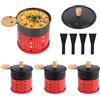 Zalava Set di 4 Mini Raclette con Rivestimento Antiaderente, Raclette a Candela, Piastre Antiaderenti per Sciogliere Formaggio, Cioccolato, Fonduta di Formaggio a Candela con Raschietto
