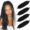 GXGM 4 Pezzis Capelli per Treccine AfricanePre-separate, Afro Kinky Curly Braiding Bulk Hair, Pre-gonfiate, Extension Capelli, Synthetic Hair Cuban Twist Hair
