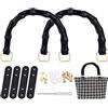 PH PandaHall 2pz Manici per Borse in bambù Nero Maniglie Bamboo per Borse a Forma di U, 16.5x13cm Manici Corti per Borsa Uncinetto Accessori per la Realizzazione di Portafogli Borsette