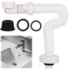 XSHAO® Sifone Salvaspazio Lavabo 1 1/4, Sifone Regolabile a 360° Scarico Lavandino Bagno con Sifone Antiodore per Lavello Della Cucina, Lavatrice, Bagno
