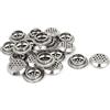 SZETOSY - Confezione da 30 griglie di ventilazione perforate, in acciaio INOX, per dissipazione calore, per armadi o scarpiera, colore: argento