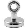 Magnetastico® | 1 pezzo magnete con occhiello in neodimio N35 32 mm Ø | Forza di tenuta 34.0 kg | 1 pezzo magnete extra potente in neodimio con base e eyebolt ovvero vite ad anello, zincato