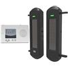 HTZSAFE Sistema di allarme wireless solare - 800 metri di distanza di trasmissione - 100 metri di larghezza sensore- 1 ricevitore e 1 rilevatore