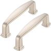 SYZOW 6 Pezzi Nichel Satinato Distanza fori 96mm Maniglie per mobili da cucina maniglie per mobili maniglie cucina (Nichel Satinato)