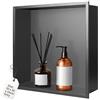 DBREAKS Nicchia Doccia Incasso 30 x 30 x 10 cm, Nicchia per Doccia, Nicchie Bagno Singolo Strato, Ripiano Nicchia Mensole Bagno, per Bagnoschiuma Shampoo Articoli Toeletta (Grigio)