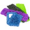 COM-FOUR® 4x copertura di ricambio per tergicristalli per pavimenti - copertura per tergicristallo in ciniglia in microfibra per una pulizia accurata del tuo spazio (04 pezzi - blu/grigio/viola/verde)