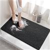 HITSLAM Tappetino Doccia Antiscivolo, 60x40cm Tappetino Vasca Antiscivolo da Bagno con scarico, Morbido PVC Luffa Tappetino Bagno, Asciugatura rapida, Nero
