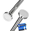 MEISENBERG Bastone Tenda a Pressione 50-80 cm, Argento - Asta per Tende Senza Forare, 1 Pezzo