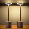 Hapfish Lampada da Tavolo Ricaricabile 2 Pezzi LED 5000mAh Senza Fili USB,Comodino | Luce a Batteria USB Dimmerabile,3 Modalità di Colore,per Scrivania Esterno Tavola Ristorante,Alluminio,Marrone(Ruggine)