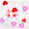 SIXIUDIA Forma di cuore Lucine Led Decorative a Batteria,2M 20 LED Filo Luci Natale Led, 8 modalità telecomando Fairy Lights, Lucine Decorative per Camera Natale Interni e Esterni,Casa, Feste, Matrimonio