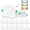 ALUSSO LIGHTING Faretto LED da Incasso, 7W Dimmerabile, Bianco Caldo 3000K/Bianco Neutro 4000K/Bianco Freddo 6500K, Faretto LED Extra Piatto 29mm, Faretto da Bagno IP44, Quadrato Bianco Set di 12