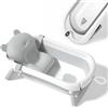SUPERBE BEBE Bagnetto per bambini pieghevole con cuscino da bagno/Vaschetta bagno neonato XL con termometro per il controllo della temperatura dell'acqua/Dalla nascita ai 2 anni / 5 palline di plastica