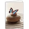 Afie 68-4011 Carta interna bianca con Busta - Farfalla Blu Ciottoli Ciottoli Giardino Zen Meditazione Riposo energie positive Forze Natura Per Te Buon Compleanno Buon Festa Grazie Coraggio