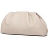 YUWITA Pochette da donna in morbida ecopelle elegante e lussuosa borsa da sera formale, Beige