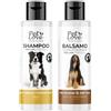 Pet Love Shampoo per Cani e Balsamo Delicato per Lavaggi Frequenti - Azione Detergente e Igienizzante per un Pelo Morbido e Luminoso, Adatto a Pelli Sensibili - Set 2 x 250 ml