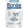 Monge Monoproteico Grain Free Patè Kitten Trota 85 gr Bustina Per Gatti