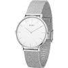 BUREI Orologio ultra sottile Demen minimalista orologio da polso Demen analogico giapponese al quarzo con cinturino in maglia in acciaio inox, regalo per le donne, bianco e oro
