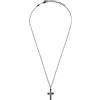 Breil, Collezione Tag and Cross, Collana Uomo in Acciaio con Pendente a Forma di Croce in Acciaio e Cubic Zirconia, Chiusura a Moschettone, Lunghezza Regolabile, Idea Regalo Uomo