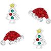FIVE-D 2 paia di orecchini Natale Cappello di Babbo Natale e Albero di Natale in argento Sterling 925, con custodia, Onesize, Argento sterling, Senza pietra