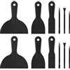 Gosknor 12pz Set di Spatole in Plastica, Include 6 Nera Flessibile Raschietto per Stucco e 6 Raschietti Dettagli per Riparazione Stuccatura Rattoppo Intonacatura e Verniciatura