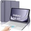 IVEOPPE Tastiera per Samsung Galaxy Tab A9 Plus 11 con Touchpad, Cover Tastiera Trackpad Italiano Bluetooth Rimovibile per Samsung Galaxy Tab A9+ 11 Pollici 2023, Viola-grigio