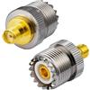 Vecys Radio bidirezionale SMA femmina a UHF femmina dritto adattatore SO239 Adattatore SMA 2 pezzi per Radio Ham UHF Radio Walkie Talkie Radio portatile Pl Plug Antenna adattatore CB Radio