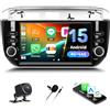 GOHHDL Android 15, 4G+64G GOHHDL Autoradio per Fiat Punto 2012-2015 con Navi Carplay Android Auto, Schermo da 7 Pollici Auto Stereo Radio 2Din con GPS Navi WiFi Bluetooth FM/RDS SWC Telecamera Posteriore&MIC