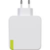 green_e - Caricatore da casa eco-progettato USB-C a risparmio energetico, tecnologia GaN, 100 W, bianco, GR6102