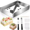AiQInu Stampo Furbo per Crostata Morbida, Stampo Crostata Rettangolare Regolabile, Teglia Forno Rettangolare per Torte Pizze e Crostate Fatte in Casa (da 18,5x27,5 a 34x52,5 cm)