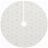 Globly Gonna per Albero di Natale Bianca 120cm con Fiocchi di Neve | Tappeto Morbido Rotondo Decorazione Natalizia