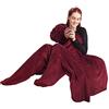 CelinaTex Oeko-TEX Footy - Morbida coperta con i piedi, XL, 170 x 200 cm, colore: Bordeaux