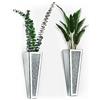 Wittolins Vaso per fiori, vaso da parete in cristallo, contenitore a specchio, decorazione per la casa in soggiorno, sala da pranzo, camera da letto, set di 2 (25,2 cm di altezza)