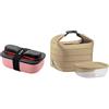 Guzzini Store On The Go STORE&GO Set Lunch Box con Posate da Viaggio, Polipropilene, Thermo Poli Rock & Borsa Termica con Contenitore Salvafreschezza, Argilla, 22 x 18 x h22 cm